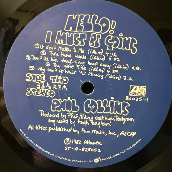 Hello, I Must Be Going! PHIL COLLINS 1982 ULTRASONIC CLN 80035-1 Vinyl GF LP EX+ - Picture 9 of 10